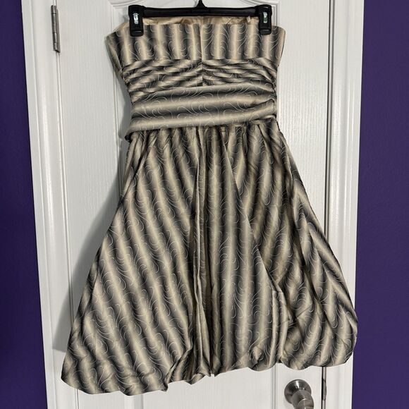 BCBG MAXAZRIA Strapless Striped Bubble Hem Sleeveless Ombre Dress Women’s Size 4 - Picture 13 of 13